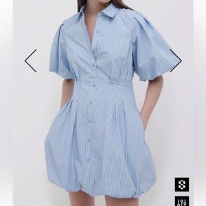 Simkhai Cleo Balloon Mini Dress - CLASSIC BLUE STRIPE / 8
